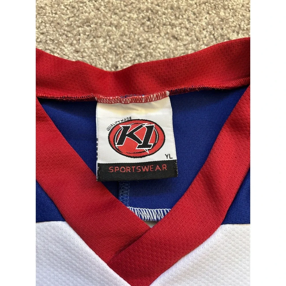 K1 Sportswear Hockey‎ Jersey Youth L White Blue Red Good CDP Coyotes Program 6